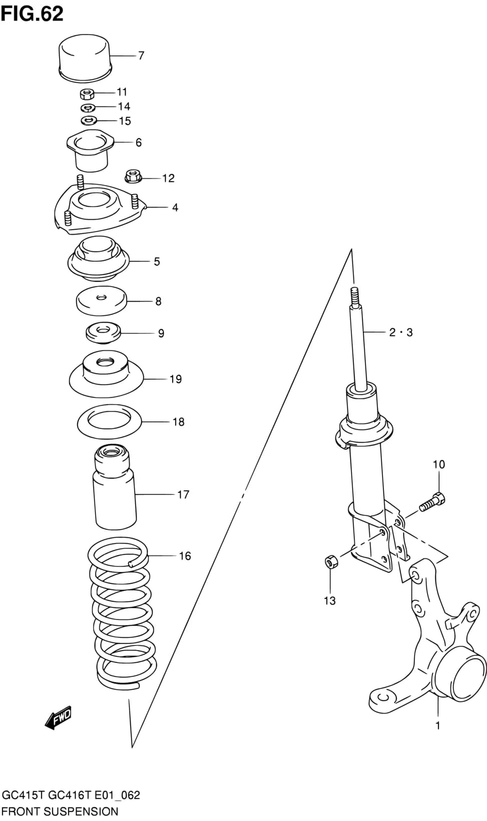 GC415T — Suspension › 62 - FRONT SUSPENSION