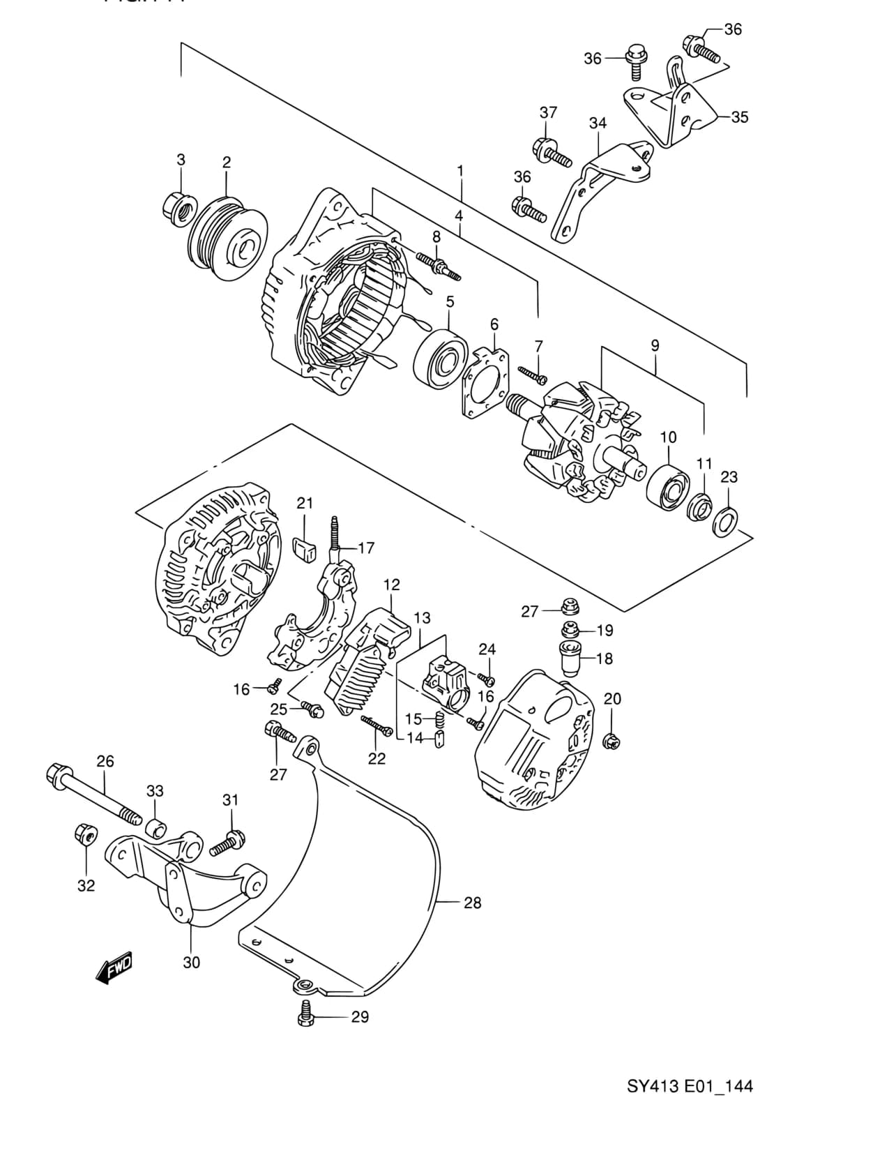 SY413 — Engine › 144 - GENERATOR (3DR,4DR:SY413,SY415,SY416)