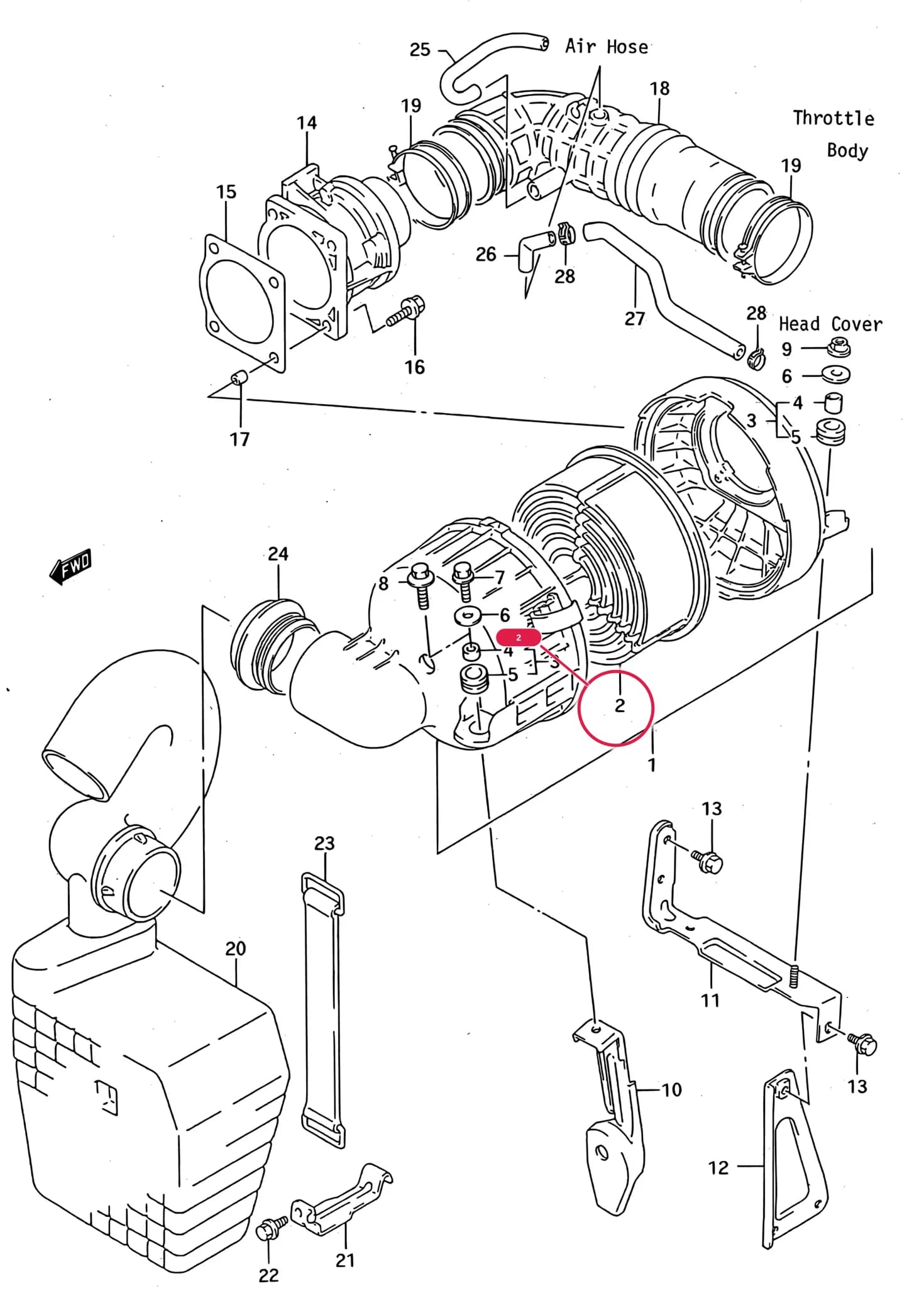SF413 (E01) — Engine › 31 - AIR CLEANER (DOHC:RHD,LHD:E43,E61)