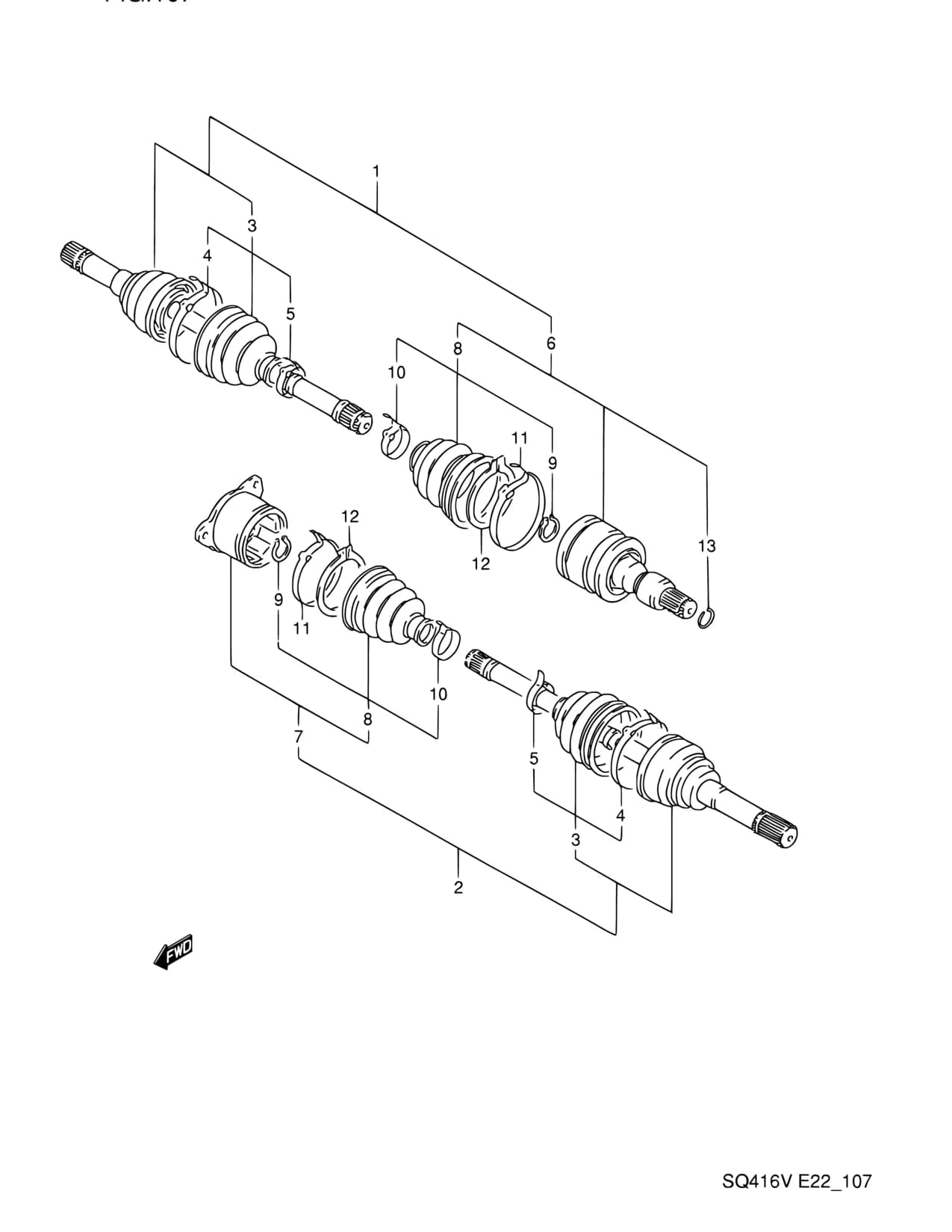 SQ416V — Suspension › 107 - FRONT DRIVE SHAFT