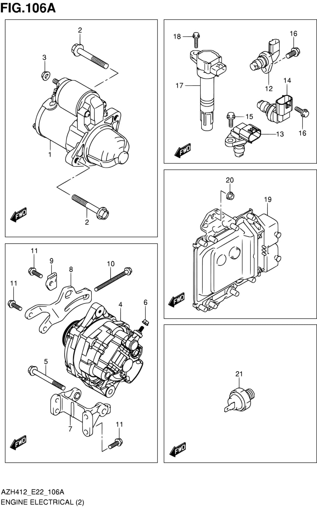 AZH412 (E22) — Engine › 106A - ENGINE ELECTRICAL (K12B:TYPE 3)