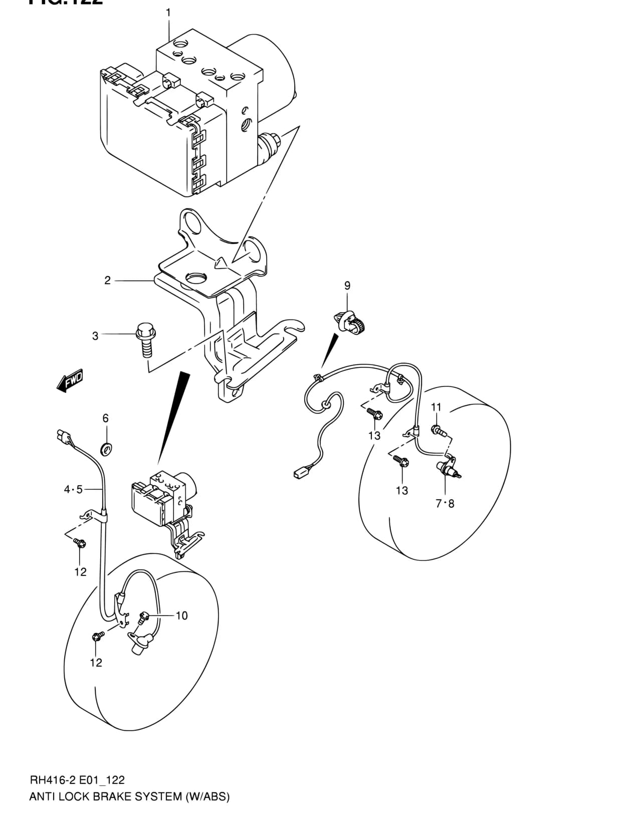 RH413-2 — Brake › 122 - ANTI LOCK BRAKE SYSTEM (W/ABS)