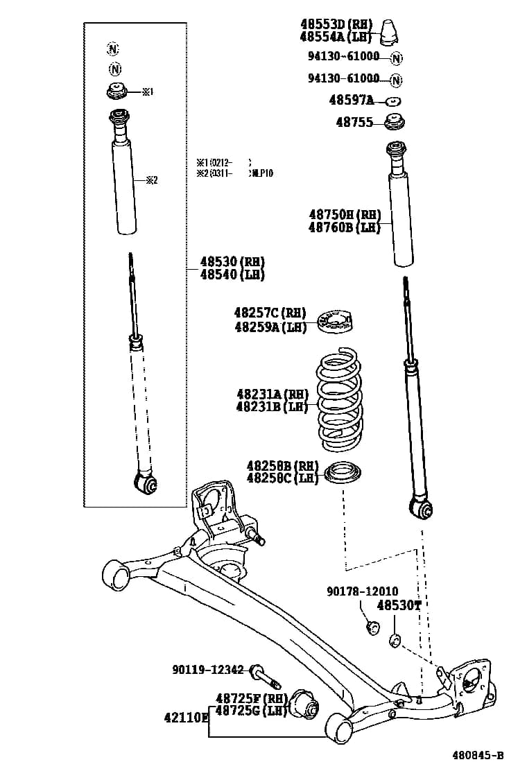 YARIS (JPP) 112510 — SCP10R-AHMRKW › 48-04 REAR SPRING & SHOCK ABSORBER