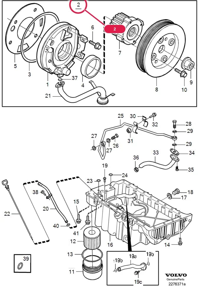 22 Lubricating and oil system — Subgroups of category: "Lubricating and oil system" › Lubricating system  5CYL TURBO 1999- , B5234T9