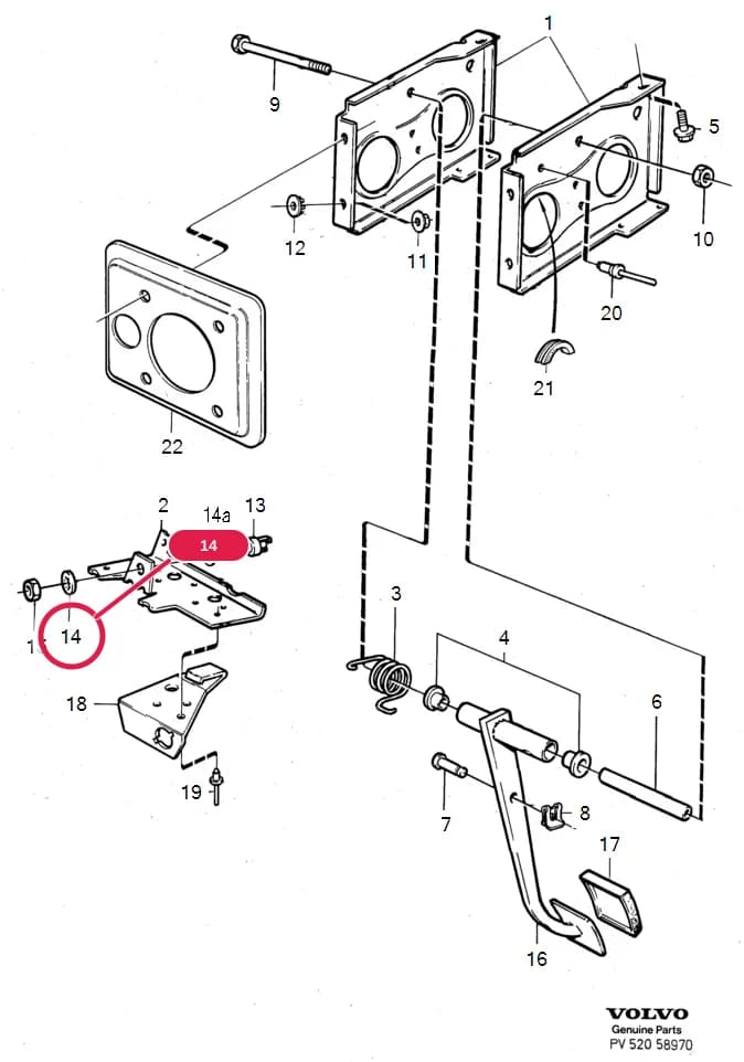 52 Hydraulic/Vacuum-hydraulic brakes — Subgroups of category: "Hydraulic/Vacuum-hydraulic brakes" › brake pedal with assembly parts