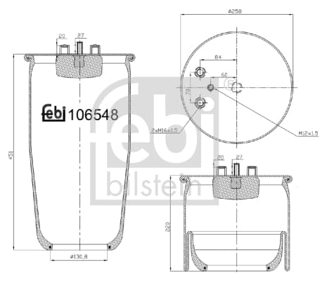 Pneumatinės pakabos pagalvė — FEBI BILSTEIN 106548