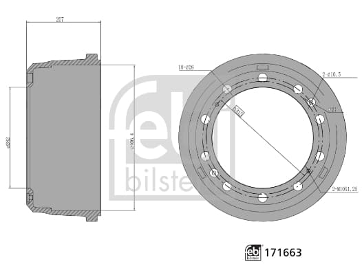 FEBI BILSTEIN 171663 Stabdžių būgnas