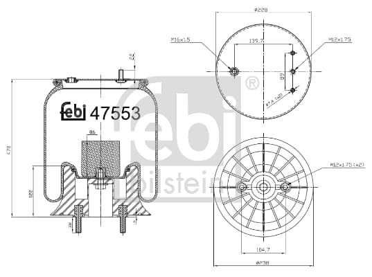 FEBI BILSTEIN 47553 Pneumatinės pakabos pagalvė