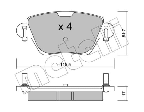 Stabdžių kaladėlių komplektas — METELLI 22-0319-0