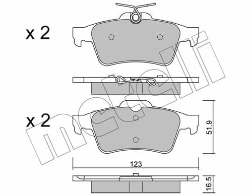 Stabdžių kaladėlių komplektas — METELLI 22-0337-1