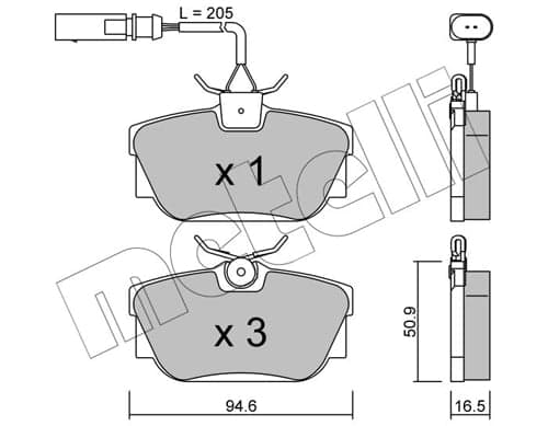 Stabdžių kaladėlių komplektas — METELLI 22-0346-1
