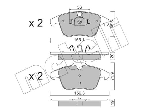 Stabdžių kaladėlių komplektas — METELLI 22-0675-0