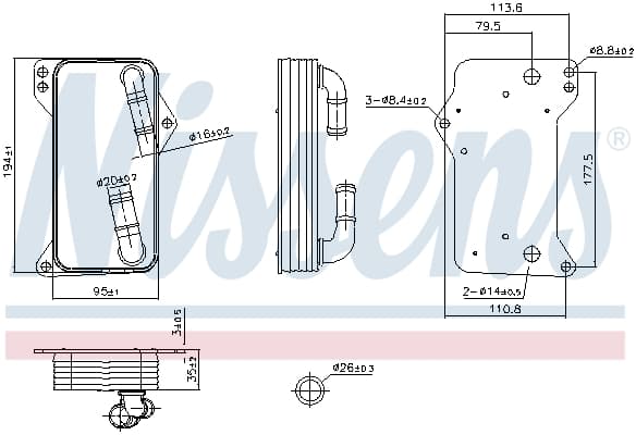 NISSENS 91505 Automatinė transmisija alyvos aušintuvas