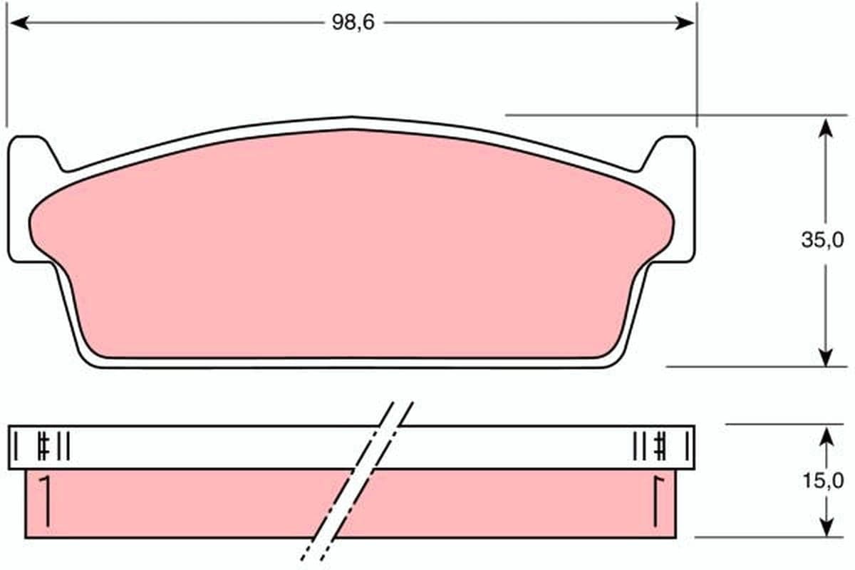 Stabdžių kaladėlių komplektas — TRW GDB1021