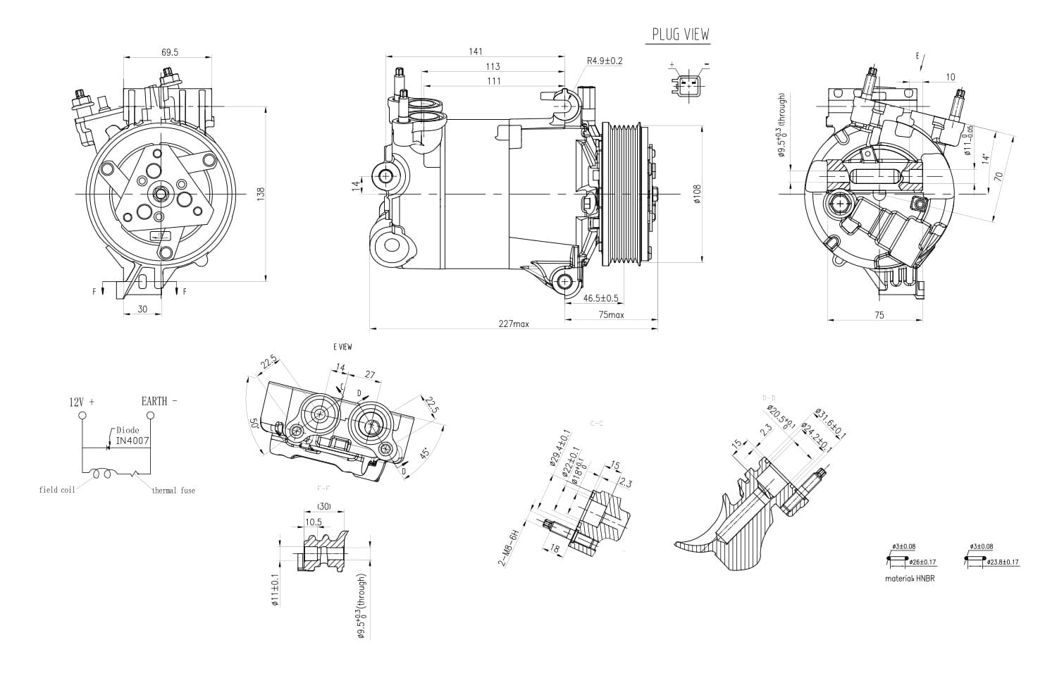 Oro kondicionieriaus kompresorius — HELLA 8FK 366 200-341