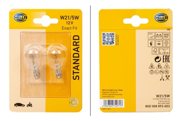 HELLA 8GD 008 893-003 Stabdžių / galinės šviesos Lemputė