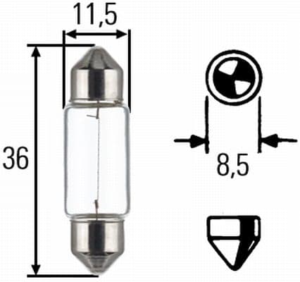 Lemputė, valstybinio numerio apšvietimas — HELLA 8GM 002 092-123