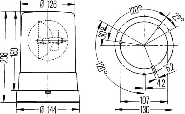 HELLA 2RL 006 295-111 Besisukantis švyturėlis