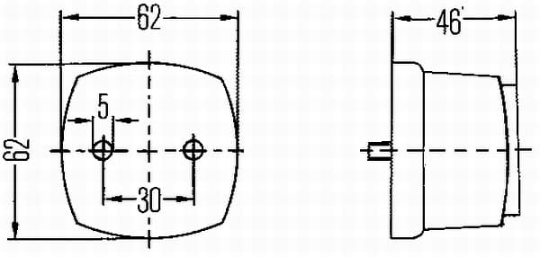 HELLA 2PS 003 057-051 Šoninis atšvaitas