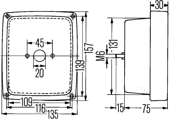 HELLA 2ZR 004 432-001 Atbulinės eigos žibintas