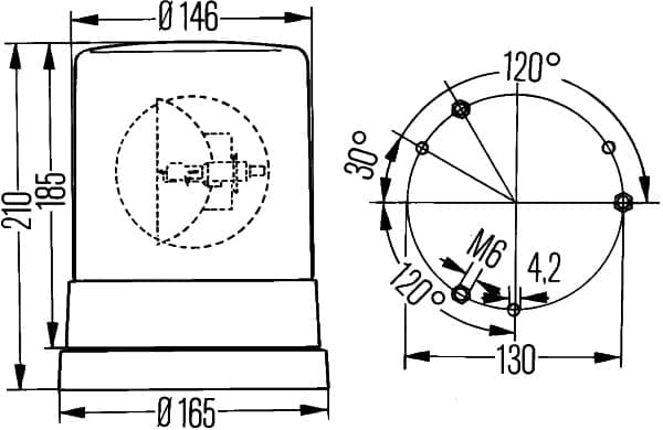 HELLA 2RL 004 958-111 Besisukantis švyturėlis