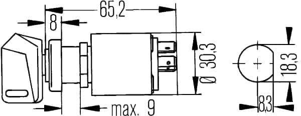 HELLA 6JK 007 232-001 Uždegimo jungiklis