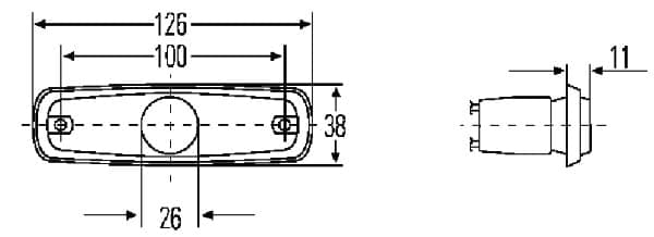 HELLA 2PS 962 964-018 Šoninis atšvaitas