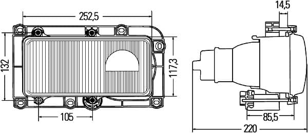 HELLA 1DL 007 872-071 Priekinis žibintas