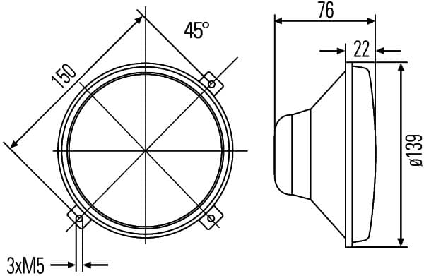 HELLA 1A3 996 002-261 Priekinis žibintas