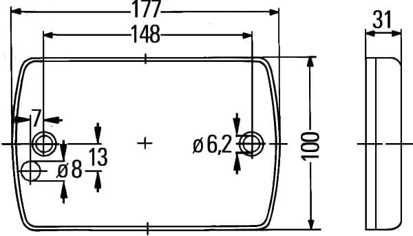 HELLA 2ZR 980 605-701 Atbulinės eigos žibintas
