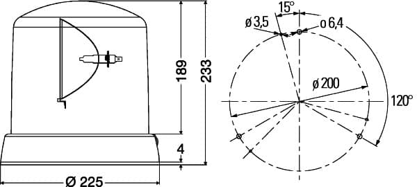 HELLA 2RL 008 065-001 Besisukantis švyturėlis