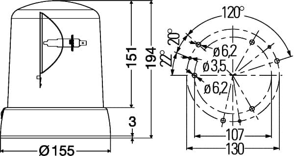 HELLA 2RL 008 061-111 Besisukantis švyturėlis