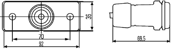 HELLA 2PS 008 382-801 Šoninis atšvaitas