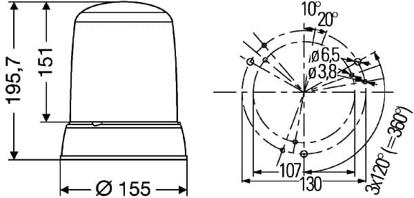 HELLA 2RL 008 181-101 Stroboskopo tipo švyturėlis