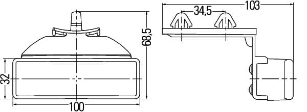 HELLA 2PS 008 643-011 Šoninis atšvaitas
