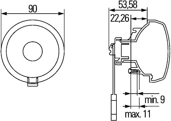 HELLA 2ZR 965 039-041 Atbulinės eigos žibintas