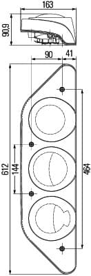 HELLA 2VP 343 520-021 Kombinuotas galinis žibintas