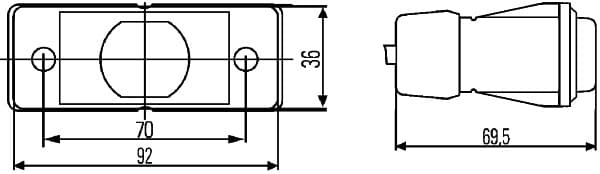 HELLA 2PS 008 382-007 Šoninis atšvaitas