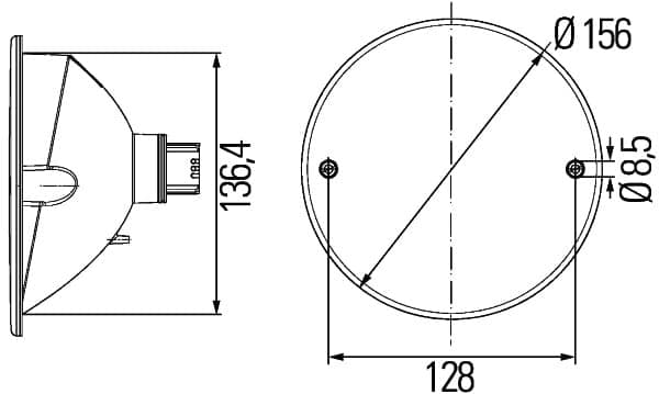 HELLA 2NE 344 610-027 Galinis rūko žibintas