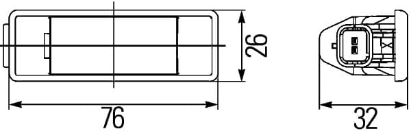 HELLA 2KA 008 224-307 Valstybinio numerio apšvietimas