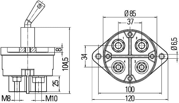 HELLA 6EK 002 843-161 Pagrindinis jungiklis, akumuliatorius