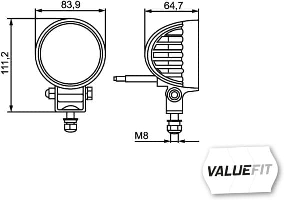 HELLA 1G0 357 000-001 Darbinė šviesa