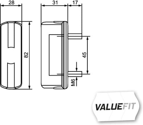 HELLA 2KA 357 014-001 Valstybinio numerio apšvietimas