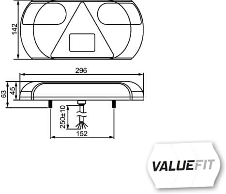 HELLA 2VP 357 016-021 Kombinuotas galinis žibintas