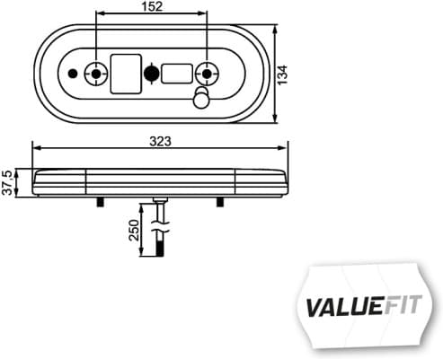 HELLA 2VP 357 017-011 Kombinuotas galinis žibintas