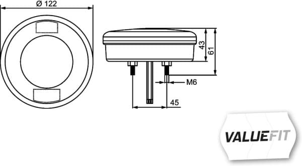 HELLA 2NE 357 027-031 Galinis rūko žibintas