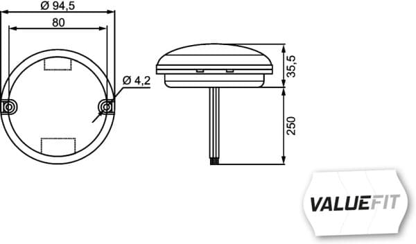 HELLA 2NE 357 028-031 Galinis rūko žibintas