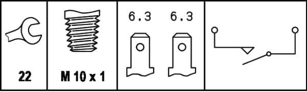 HELLA 6DL 003 262-001 Stabdžių žibinto jungiklis