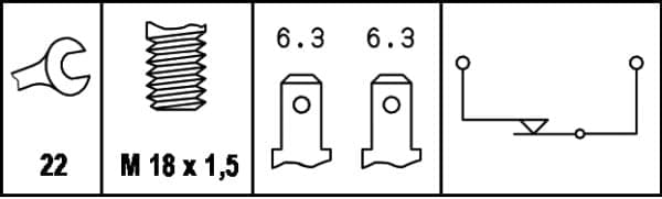 HELLA 6ZF 004 843-001 Jungiklis, atbulinės eigos žibintas