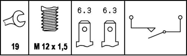 HELLA 6ZF 004 846-001 Jungiklis, atbulinės eigos žibintas